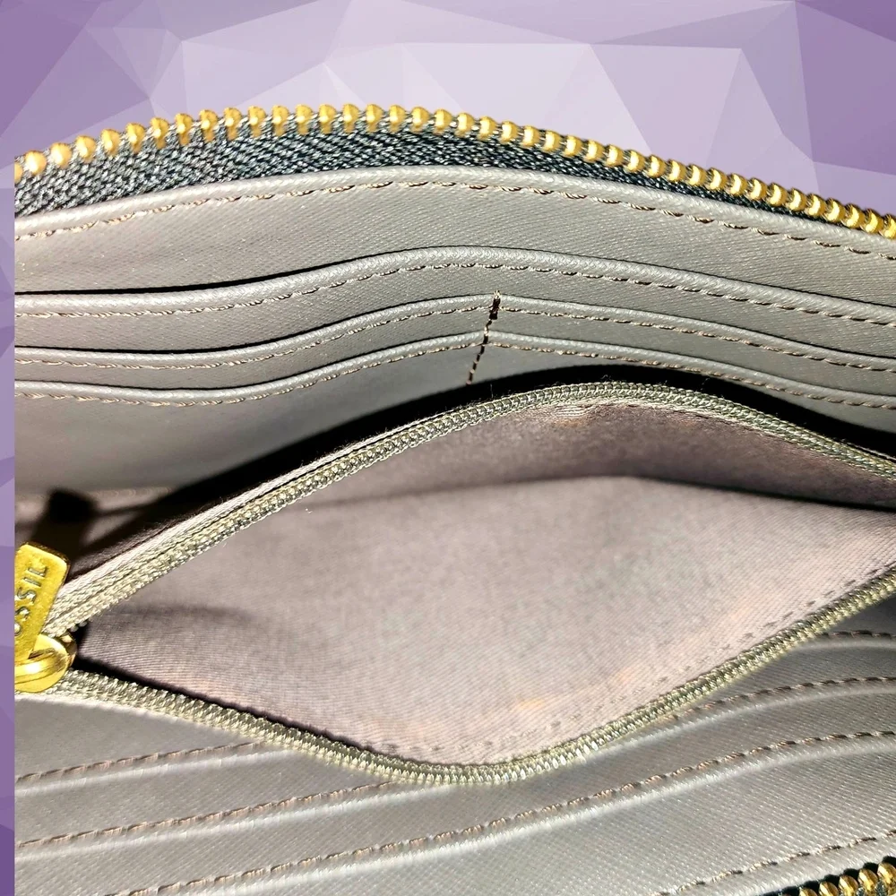 Fossil Leather Zip Around Wallet